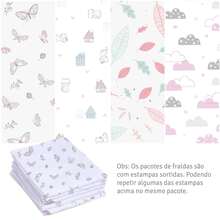 Papi Luxury Double Fabric Diaper 5 Units - 100% Cotton - With Hem - Girl - View 7