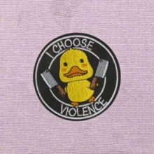 1片 I CHOOSE VIOLENCE 嬉皮龐克搖滾動漫卡通騎行冒險趣味酷貼布繡 縫製貼片 個性化DIY服飾配件 刺繡縫製熨燙貼片 用於衣服褲子羽絨外套裝飾 胸針 鞋子帽子包包修補貼 - 黃色 - 查看 6