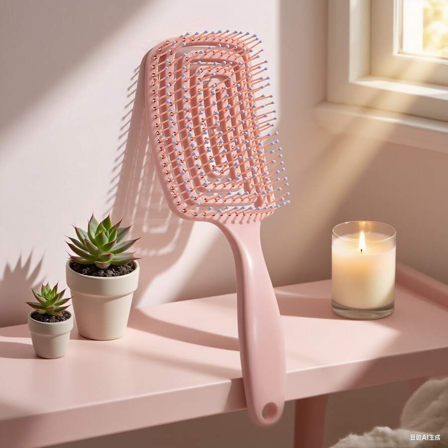 Fluffy High Crown Hair Comb, A Hair Styling Artifact Exclusive For Women, Long Hair Styling, Massage Meridian Airbag Ribbed Cushioned Comb