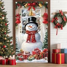 1pc Merry Christmas Entrance Banner Flag, Made Of Polyester Fabric, Suitable For Christmas Decoration, Photo Booth Backdrop, Indoor/Outdoor Door Decor, Wall, Yard, Garden Curtain Decor, Christmas Party, Anniversary