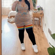 Plus Size Women Thigh High Socks For Thick Thighs- Extra Long Striped Thick Over The Knee Socks- Leg Warmer Boot Socks, Women Knit Cotton Extra Long Over The Knee-High Socks - 黑色 - 查看 8