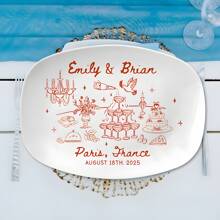 定制情侣结婚礼物，婚礼拼盘礼物，定制带有名字的新娘礼物拼盘，独特的婚礼装饰盘，婚礼纪念品