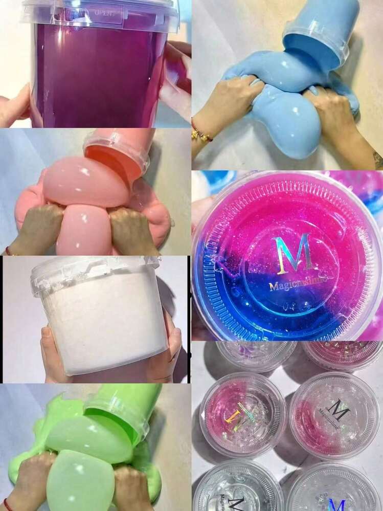 1pc Bucket Foam Slime, Anti-Stress Relief Toy, Non-Sticky Slime, High-Quality Stress Relief Toy - Birthday Gift - Christmas Gift - Easter Gift - Gift - Perfect Gift - Gift - Multicolor - View 11