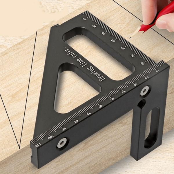 Transferidor Quadrado Para Carpintaria  , Régua Triangular De Esquadria 3D Multiângulo De 45/90 Graus , Destacá