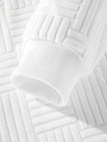 男士复古提花卫衣，秋季款，长袖上衣 - 白色 - 查看 5