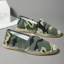 Breathable, Moisture-Wicking, Non-Slip Woven Fisherman Shoes, Linen Shoes, Casual Shoes, Canvas Shoes, Low-Top Shoes, Slip-On Loafers, Handmade Woven Retro Fitness Shoes, Loafers, Water Shoes - Unisex - Army Green - View 5