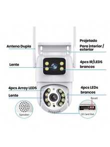 Icsee APP Dome IP Wireless PTZ Dual Lens Security Camera, AI Human Detection, Home Security - 查看 4