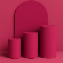 Set Of 4 Double-Sided Roman Panel Pieces And Cylinders - Rosa Fucsia - Ver 1