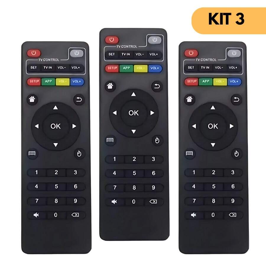kit 2 Controle Remoto infravermelho Para Tv Botões Inteligentes Box Aparelho Completo - KIT 3 - Visão 1