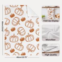 2pcs Minimalist Autumn Pumpkin Pattern Kitchen Towels, Soft Polyester Material Dish Cloths, Suitable For Kitchen Decor, Cleaning, Holiday Party Decoration, Kitchen & Bathroom Essentials, Home Decor, Housewarming Gift - Multicolor - View 4