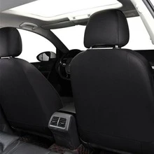 2/5 Seats PU Leather&Fabric Car Seat Covers Front Rear Protector Universal Breathable Side Airbag Compatible All Season Easy To Install - 黑色和米色 - 查看 6