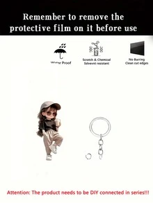 2 Pcs/1pc Cute 2D Acrylic Girl Keychain, New Style, Charming Keychain Accessory, Suitable For Bags And Wallets Car Keychain.Waterproof, Scratch Resistant, Burr Free, Clean Trimming Car Accessories Bag Charm School Cartoon - Multicolor - View 19