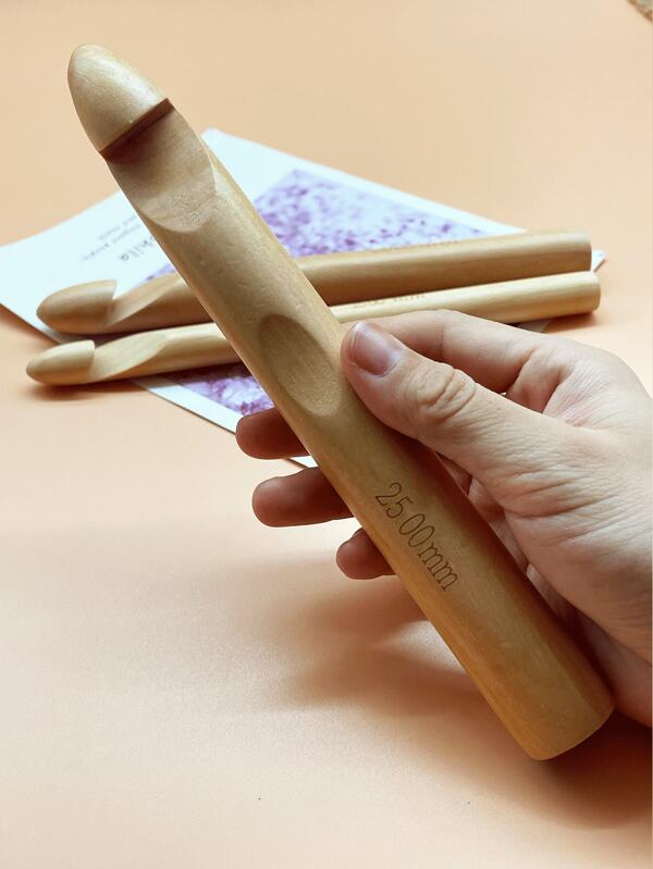 Ganci da uncinetto in bambù di grandi dimensioni - 15mm/20mm/25mm, manico extra largo, per realizzare coperte all'uncinetto e altri grandi progetti di maglia