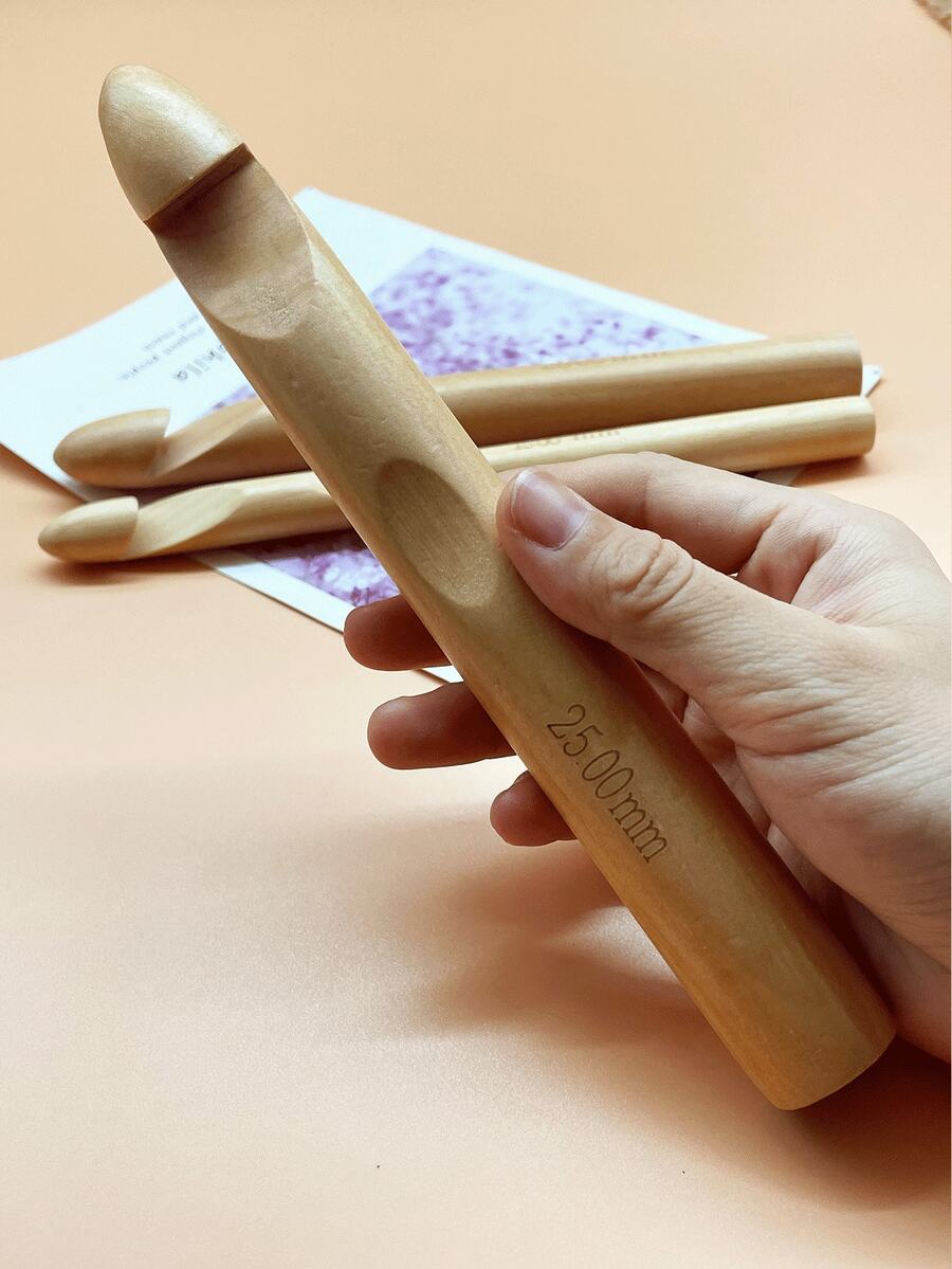 Ganci da uncinetto in bambù di grandi dimensioni - 15mm/20mm/25mm, manico extra largo, per realizzare coperte all'uncinetto e altri grandi progetti di maglia