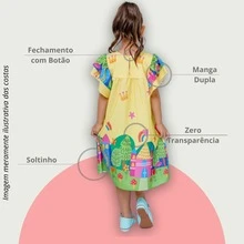 Children's Dress Girl  Themed Enchanted Garden Bees Butterflies Graduation Fashion Blogger Fresh For Party Birthday Everyday Casual Teen Girl's Clothing Wedding Printed Loose Summer Floral - 芥末黃 - 查看 8