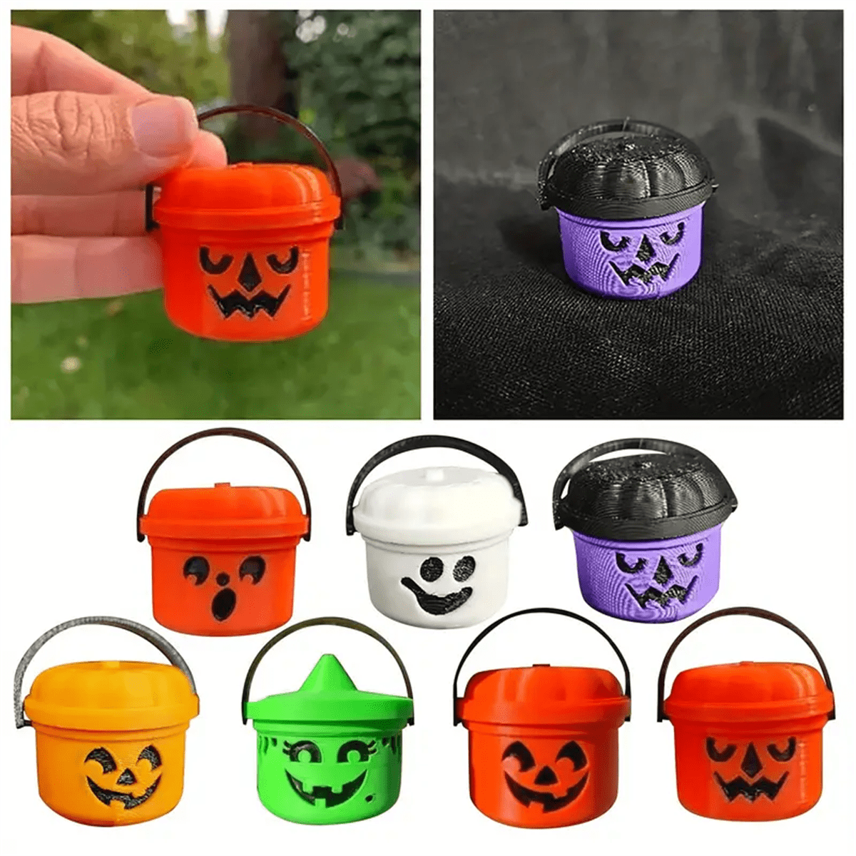 Halloween Pumpkin Mini Bucket - Perfect For Candy & Party Decorations, Durable Plastic,Halloween Decoration,Halloween Party,Halloween Party Supplies,Halloween Accessories,Halloween Decor,Fall Decor,Fall Decorations For Home,Halloween Home Decor