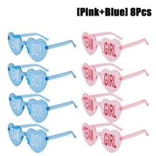 Heart-Shaped Rimless Glasses With Colorful Lenses - Fun And Cute Accessories For Gender Reveal Parties, Music Festivals, And Club Performances