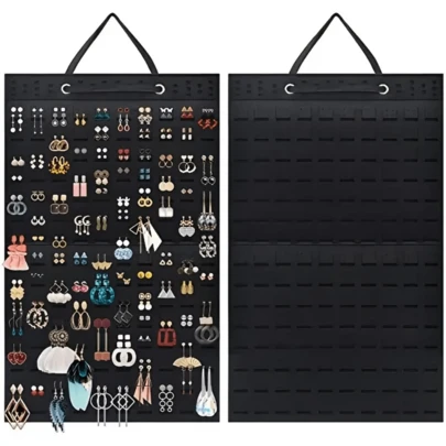 300-Pair Felt Earring Organizer, Hanging Earring Holder With Grid, Jewelry Storage Bag, Space-Saving Jewelry Box, Super Large Capacity Earring Display Stand, Brooch Storage Box, Suitable For Women And Retail Display - Applicable For Bedroom Decor, Desk, Vanity, Dorm Storage, Ladies Jewelry Rack, Necklace Holder, Personalized Gift, Women Gift, Etc.