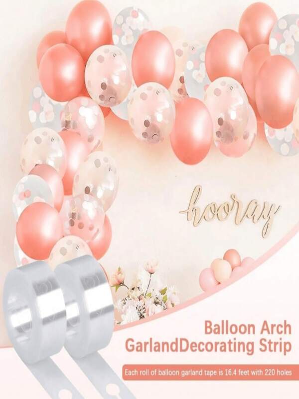 1 Set Balloon Arch Kit, 1 Roll 5m/196.85in Balloon Arch Tape, Stronger Balloon Garland Tape For Balloon Tying, Balloon Arch, Balloon Garland Decor, 1 Roll 100pcs Balloon Glue Dots, DIY Balloon Decoration Accessories, Suitable For Wedding, Holiday Party, Christmas, Halloween, Birthday Party, Essential Balloon Supplies For Various Events