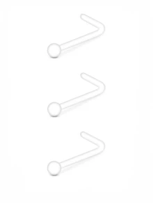 3 件/套休闲运动亚克力透明鼻环 Bioflex 男女适用，塑料透明鼻钉，工作用 L 形，身体透明穿孔固定器 20g 鼻环耳钉穿孔首饰，透明鼻钉，工作用透明鼻环，透明鼻穿孔塑料鼻环，隐形鼻环固定器，透明鼻环垫片，鼻固定器 - 無色 - 查看 19