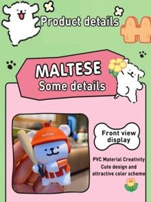 Maltese Sports Event Series Keychain Pendant, Official Licensed Adorable Figurine with Sports-Themed Design, High-Quality PVC Material, 3D Collectible Toy in Various Styles Including Tennis, Badminton, Baseball & More, Perfect for Bags, Key Keys & Deiftd, IdSuny the Slens, Daily Geal, Dailys） Accessories, Great for Collectors & Sports Enthusiasts, Compact Size for Easy Carrying, Available in Multiple Colorful Options, Add a Fun & Whimsical Touch to Any Outfit or Space - 彩色 - 查看 5