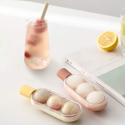 1pc Ice Hockey Mold Pressing Home Ice Cube Refrigerator Making Ice Cakes, Ice Blocks, Homemade Gadget, Ice Pops, Straw