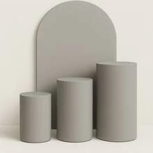 Set Of 4 Double-Sided Roman Panel Pieces And Cylinders - Grey - View 1
