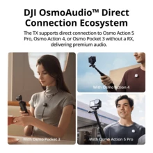 DJI Mic Mini (2 transmissores + 1 receptor + estojo de carregamento), microfone de lapela sem fio compatível com iPhone/câmera/dispositivos Android, ultraleve, qualidade de áudio detalhada, bateria com duração de 48 horas, cancelamento de ruído, controle automático de ganho, ideal para vlogs e transmissões ao vivo. - 2 TX + 1 RX - Ver 7
