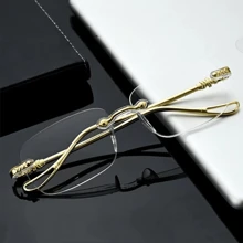 1 Stück/2 Stück/3 Stück Damen randlose leichte Mode Brillen mit klaren Gläsern für einen Vintage Look, klare Brillen Accessoires für Frauen