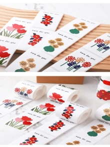 200 piezas/Rollo Etiquetas adhesivas "Aquí para ti", etiquetas decorativas para sellar envoltorios de regalos y comida, etiquetas adhesivas para sellar cajas de avión - Multicolor - Ver 2