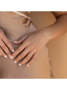 1 件女士镀金金手链手链 - 戒指手链手链身体首饰（随机发货不同数量的珠子） - 金色 - 查看 1