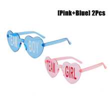 Heart-Shaped Rimless Glasses With Colorful Lenses - Fun And Cute Accessories For Gender Reveal Parties, Music Festivals, And Club Performances