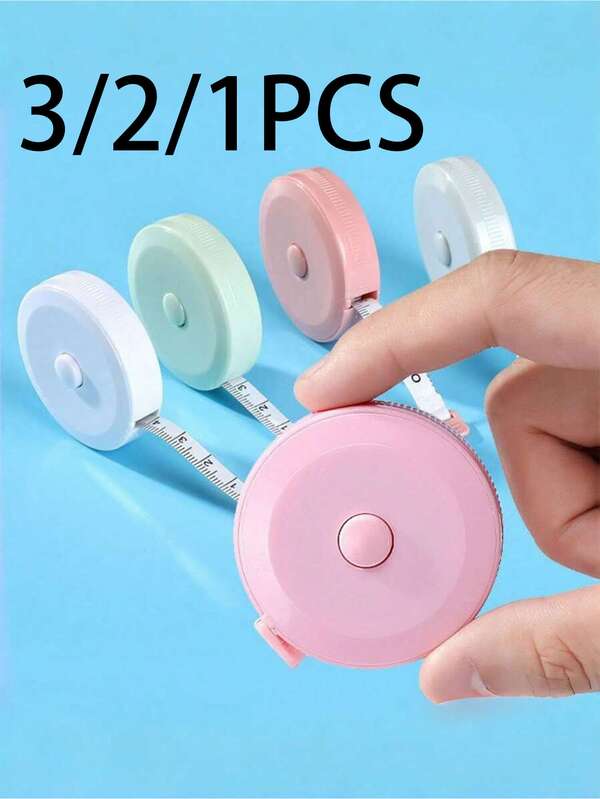 3/2/1pc Retractable Tape Measure For Body Measurement, Sewing Tape Soft Tape Measure For Tailoring Fabric Cloth, Craft Weight Loss Measurement 60 Inches 1.5 Meters Double-Sided Ruler