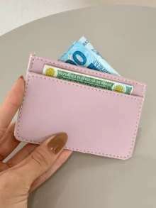 Small Slim Card Holder Wallet For CNH RG Documents And Money Unisex - 淺粉色 - 查看 2