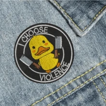 1片 I CHOOSE VIOLENCE 嬉皮龐克搖滾動漫卡通騎行冒險趣味酷貼布繡 縫製貼片 個性化DIY服飾配件 刺繡縫製熨燙貼片 用於衣服褲子羽絨外套裝飾 胸針 鞋子帽子包包修補貼 - 黃色 - 查看 4