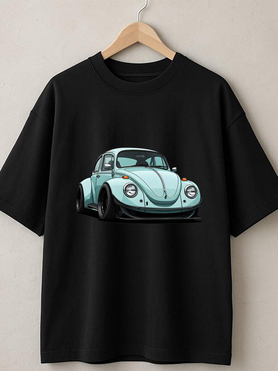 Camiseta Fusca Dia a Dia Academia 100% Algodão Confortável Ótimo Caimento Plus Size - Preto - Visão 1