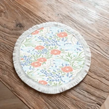 1pc Lemon Pattern Printed Placemat, Linen Tassel Dining Mat, Washable Table Pad, Home Decor, Placemats, Coasters, Kitchen Dining Table Mats, Indoor Outdoor Party Decoration, Home Decor, Ideal Gift - Multicolor - View 28