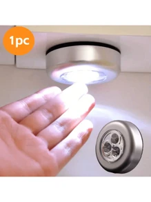 5pcs Wireless LED Round Push Lights, Battery Rechargeable, Adhesive Back, Portable & Easy Installation, Suitable For Hallway, Bathroom, Bedroom, Kitchen, Cabinet, Stairs Home Decor