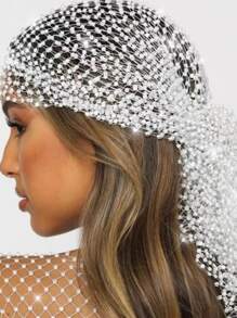 1 peça 65 cm brilhante strass decoração feminina chapéus escolares lenço de cabeça rave boate bonés