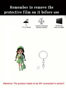 2 Pcs/1pc Cute 2D Acrylic Girl Keychain, New Style, Charming Keychain Accessory, Suitable For Bags And Wallets Car Keychain.Waterproof, Scratch Resistant, Burr Free, Clean Trimming Car Accessories Bag Charm School Cartoon - Multicolor - View 17