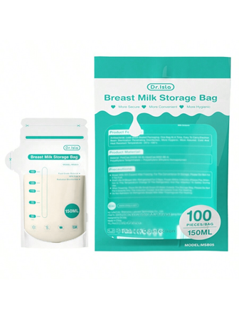 10pcs/30pcs/100pcs Breast Milk Storage Bags, 150ml Breastmilk Bags With Spout, Self-Standing Flat Type To Save Space