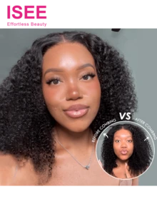 ISEE HAIR Wear & Go 7*5 高清蕾丝封口假发，无胶卷发假发，漂白结，预拔预剪蕾丝封口假发，自然发际线，180% 密度，10-16 英寸，自然色，适合初学者日常使用 - SNatural - 查看 3