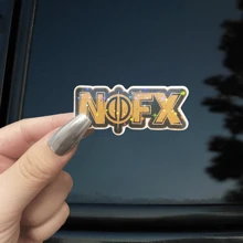 NOFX 朋克摇滚乐队 Grunge 风格乙烯基贴纸贴花 - 大胆的橙色标志与圆形设计 - 非常适合汽车、手机、笔记本电脑、水瓶等 - 为粉丝、朋克配饰、学校用品、返校带来乐趣