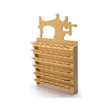 Wall-Mounted Sewing Thread Spool Holder 42 Lug Raw MDF - 摩卡棕 - 查看 1