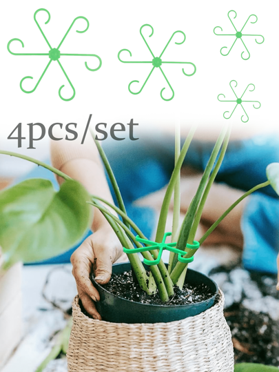 4 Packs Of Plant Support Clips, Durable Plastic Stem Support For Indoor Plants, Adjustable & Easy To Install, Ideal For Monstera, Fishbone Cactus, And Decorative Plant Care