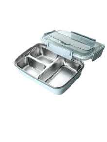 1 buah Kotak Bekal Stainless Steel, 1 buah Kotak Bekal Anti Bocor Stainless Steel 304 Tahan Lama, Kotak Bento 3 Kompartemen, Dilengkapi dengan Peralatan Makan Stainless Steel, Mudah Dibersihkan, Ideal untuk Sekolah dan Kerja - MultiWarna - View 16
