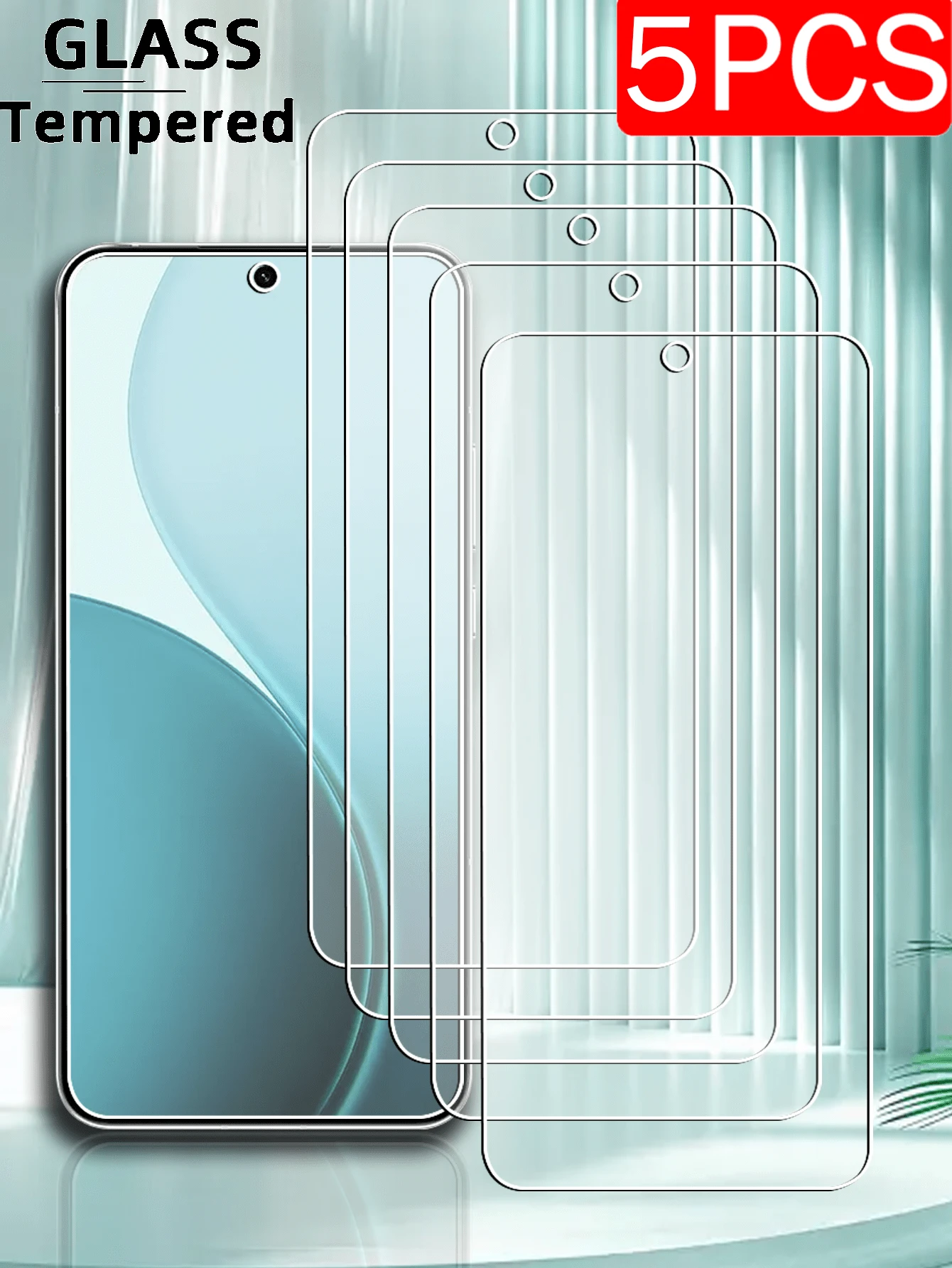5 件超清晰钢化玻璃屏幕保护膜,兼容 Realme、OnePlus 多种型号,防刮、防指纹、表面光滑、易于安装屏幕保护必需品,适用于日常防护、办公室、家庭手机屏幕保护膜手机配件防水防震防摔防摔全覆盖 - 無色 - 查看 1