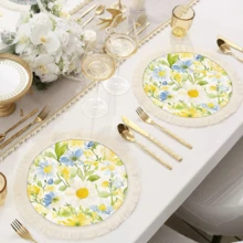 1pc Lemon Pattern Printed Placemat, Linen Tassel Dining Mat, Washable Table Pad, Home Decor, Placemats, Coasters, Kitchen Dining Table Mats, Indoor Outdoor Party Decoration, Home Decor, Ideal Gift - Multicolor - View 10