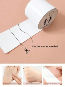 Transparent Breast Enhancement Tape And 4pcs/2pairs Silicone Nipple Patches Set, Fashion Medical Sports Body Shaping Breast Gathering Tape Invisible Breast Tape For Big Breasts And Women's Dresses Or Clothes - 彩色 - 查看 6