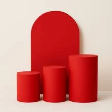 Set Of 4 Double-Sided Roman Panel Pieces And Cylinders - Red - View 1